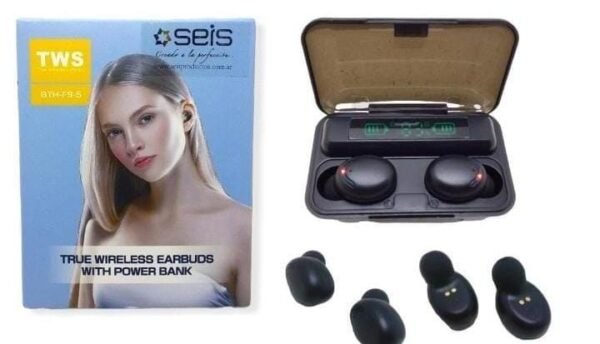 Auricular f9 twins , con cargador portatil